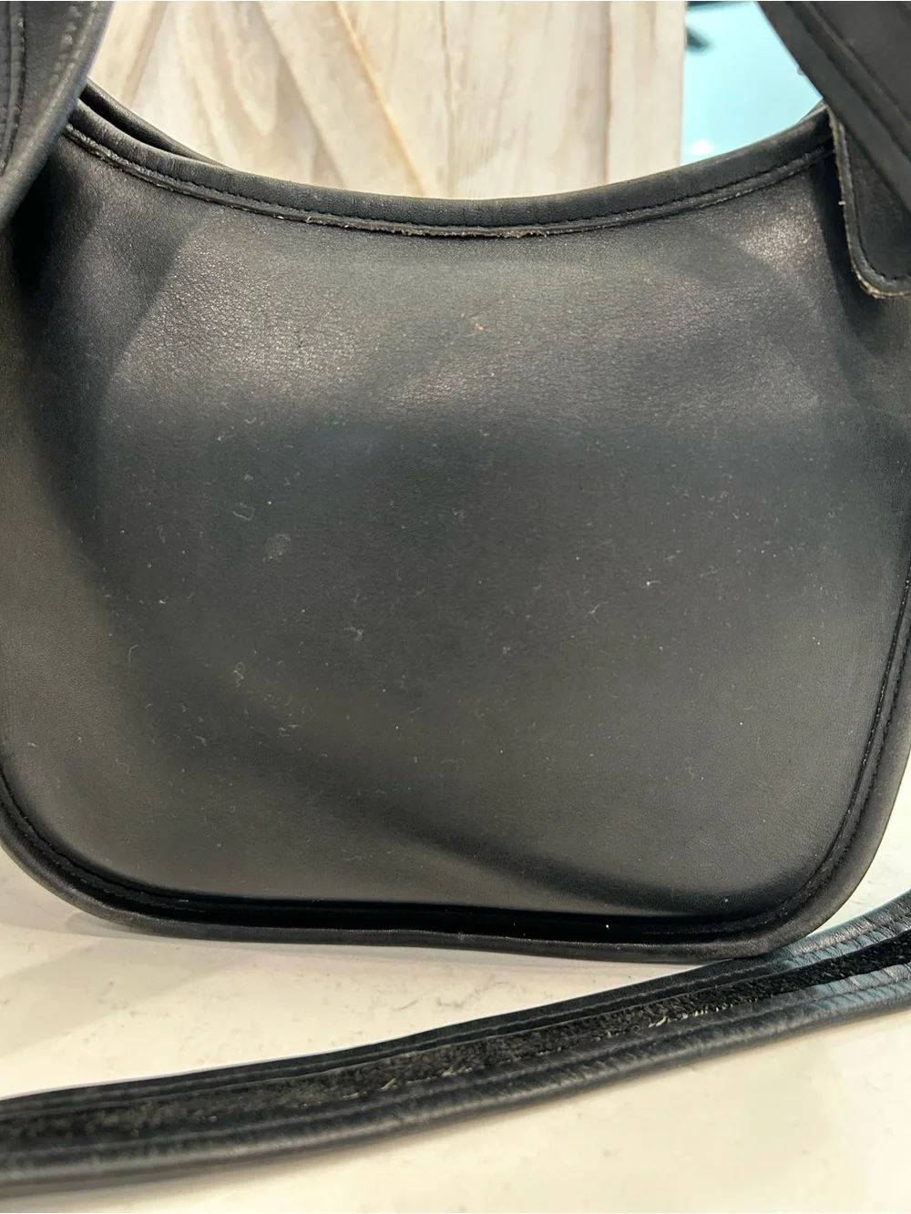 Vintage Coach Black Leather Janice Shoulder Bag with Gold Hardware #9950